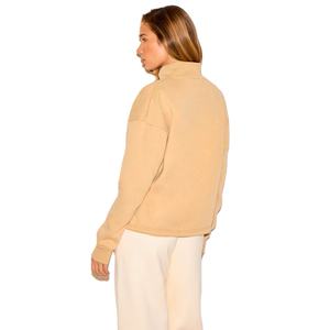 เสื้อสเวตเตอร์แบบสวมหัวโอเวอร์ไซส์สำหรับผู้หญิงผ้าฟลีซผ้าฝ้ายหนาดีไซน์แบบรูดซิปครึ่งตัว - Product Image 5