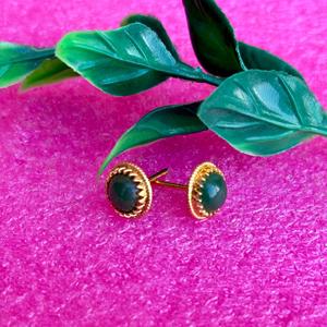 Pendientes de tuerca finos de plata 925 con piedras preciosas de ónix verde, joyería de piedra semipreciosa personalizada al por mayor de proveedor de confianza - Product Image 5