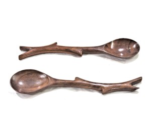 Dernier design Ensemble de service à salade en bois Cuillère à salade de service de table de mariage de luxe pour la cuisine - Product Image 4