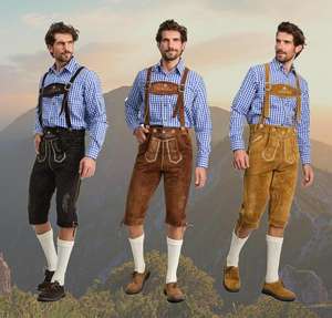 Shemax Trachten กางเกงขาสั้นผู้ชาย lederhosen สีเทา OEM แบบกำหนดเองใหม่บาวาเรีย Oktoberfest Lederhosen - Product Image 1