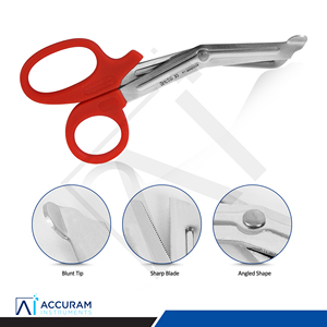 Tijeras Médicas para Trauma, Tijeras para Vendajes de 14.5 cm, Punta Angulada de Plástico, Manual, Certificación CE, Kit Quirúrgico para Uso de Emergencia - Product Image 1