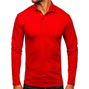 Polo de manga larga para hombre, camisa a precio de fábrica, nueva moda, holgada, informal, de diseño liso, transpirable - Product Image 5