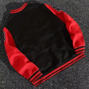 ผู้ผลิตมืออาชีพ เสื้อแจ็คเก็ตวาร์ซิตี้ผู้ชาย แขนหนัง ขนสัตว์ ปักลายเชนิลล์ คอตั้ง กันลม ระบายอากาศได้ดี สำหรับฤดูหนาว - Product Image 2