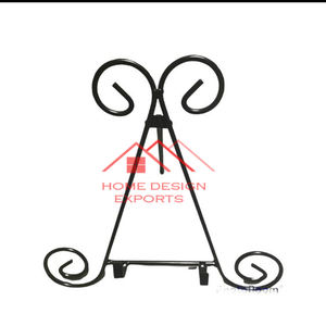 Soporte de placa de metal acabado negro hecho a mano a bajo precio en pequeño soporte de placa de comida de metal MOQ - Product Image 3