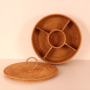 Articles ménagers bonne qualité rotin fait à la main compartiment à bijoux boîte de rangement perles organisateur boîtes du Vietnam - Product Image 1