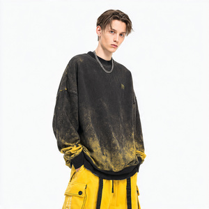 เสื้อสเวตเชิ้ตทรงแบ็กกี้ฟอกสีสไตล์วินเทจสำหรับผู้ชาย เสื้อสเวตเชิ้ตสีซีดสไตล์วินเทจสำหรับผู้ชาย เสื้อสเวตเชิ้ตสตรีทแวร์ฤดูหนาวสำหรับผู้ชาย - Product Image 4