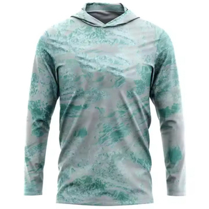 Sudadera con capucha de pesca de manga larga UPF 50 de alta calidad, 100% poliéster, secado rápido, impermeable y protección solar, impresión por sublimación - Product Image 2