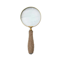 Elegant 8X Handheld Magnifier Glass with Gold-Plated Frame Lightweight Reading Magnifying Glass