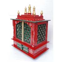 Temple en bois rouge et vert pour la décoration de la maison 7,2 kg