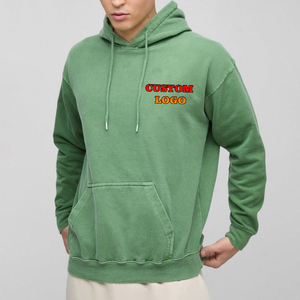 Sudaderas con capucha de algodón 100% para hombre, logotipo bordado personalizado, peso pesado, 500GSM, sudadera con capucha de gran tamaño con hombros caídos para hombre, teñido liso - Product Image 3