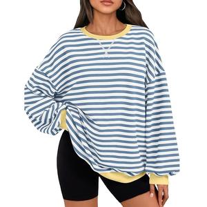 Wholesale Women's Cotton Sweatshirt Long Sleeves Neck New Design Luxury Yarn Dyed Comfortable for Winter Season Made Bangladesh - Product Image 1
