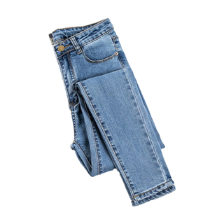 Pantalones de mezclilla de moda para mujer Pantalones vaqueros de moda de alta calidad para mujer de mediados de 100% Diseño de jeans sólidos - Product Image 4