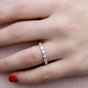 14K Lab Grown Diamond Full Eternity Band Ring IGI Lab Grown Diamond Band Lab Created Diamond Jewelry F Color VS1 Claridad para judío - Product Image 2