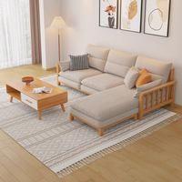 Précommande - Canapé modulaire scandinave en bois massif, chaise longue en tissu simple et moderne, coin pour petit appartement, meubles de salon