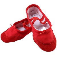 Zapatillas de Ballet de Lona Suave para Mujer y Niña, Transpirables, Flexibles, de Cuero Genuino, para Práctica Diaria y Actuaciones