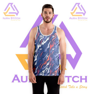 Débardeurs décontractés pour hommes en gros, respirants, en polyester tricoté avec décoration brodée - Product Image 1