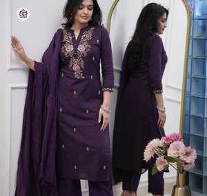 Erstaunlich ste schöne Kollektion mit coolen Preisen von Reyon-Slub-Stoff, vollständig genähte Top-Bottom & Nazmin Dupatta - Product Image 4