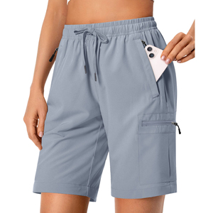 Pantalones cortos de mujer de 5 pulgadas en blanco con cintura elástica de poliéster de nailon para gimnasio, entrenamiento, correr, pantalones cortos de malla atléticos para mujer - Product Image 2