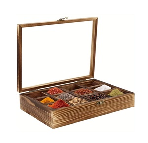 Masala Dabba traditionnel en bois à 12 compartiments avec cuillère pour le stockage des épices et la décoration de la cuisine Cadeau de pendaison de crémaillère parfait - Product Image 1