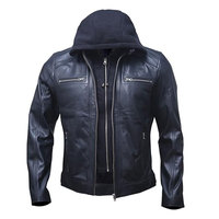 Jaket kulit pria, ukuran besar trendi dengan kerah berdiri Label pribadi bernapas tahan air untuk musim dingin harga grosir