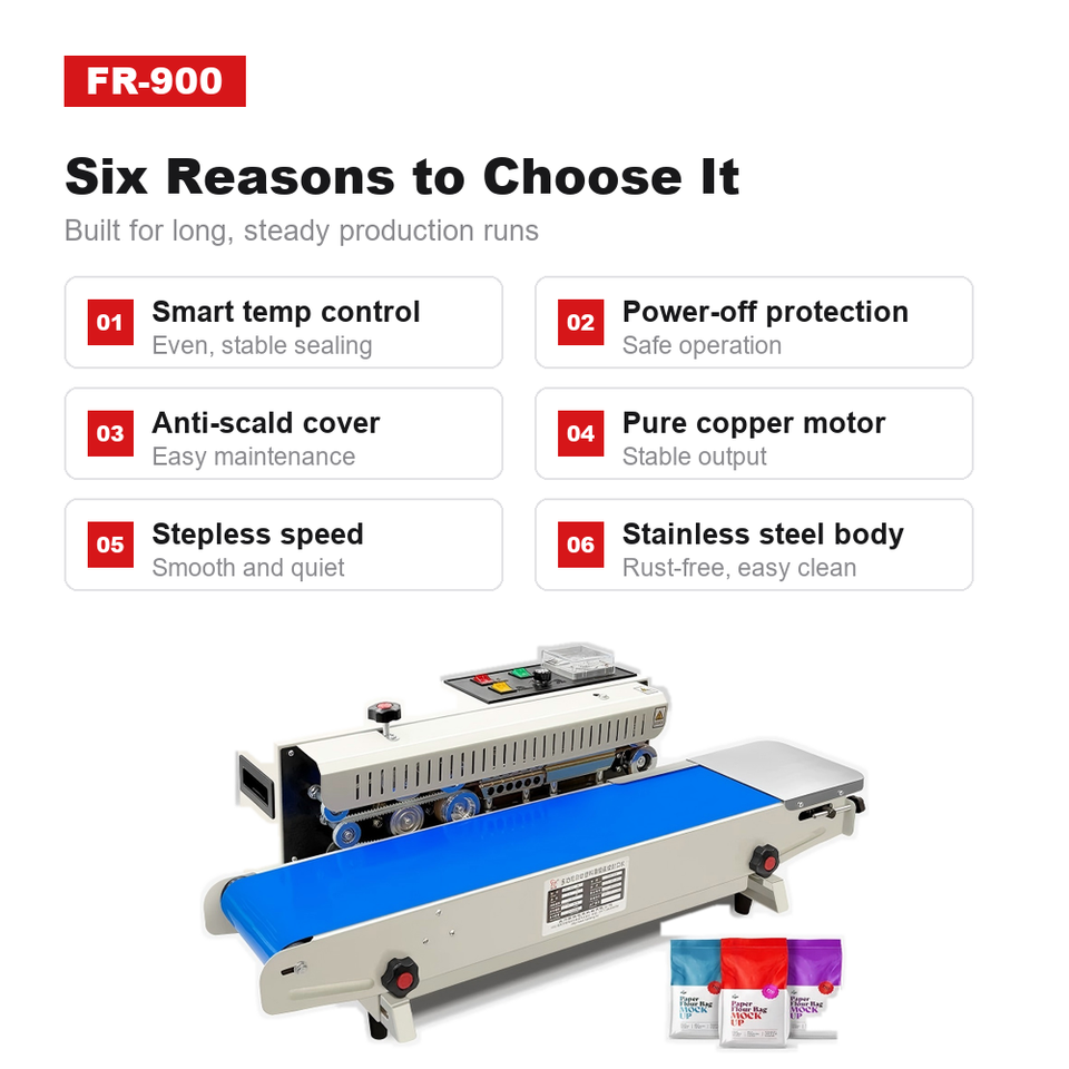 Semi - Automatic Horizontal Food Plastic Film Bags Heat Sealing Machine ...