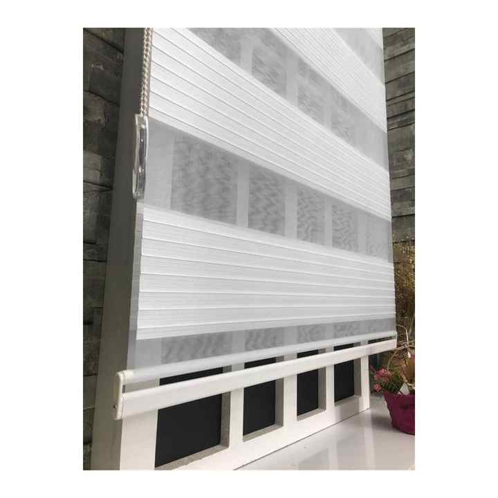Pleated Roller Zebra Curtain White KT480-D