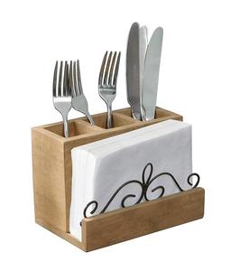 Kitchen Real Acacia Wood Spoon Cutlery Holder For Restaurant Table Use Top Quality 100% Natural Wooden Cutlery Box Wholesale - Product Image 6