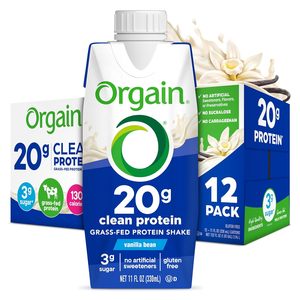 Batido de Proteína Orgain Clean, Leche de Animales Alimentados con Pasto, Vainilla, 11 Onzas Líquidas (Paquete de 12) - Product Image 1