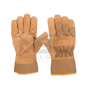 Guantes de trabajo de cuero de vaca de alta calidad Tamaño XL Impermeable Antideslizante Transpirable Ignífugo con diseño dividido - Product Image 1