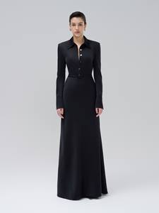 En stock vêtements pour femmes robe forme trapèze robe de jour Mison tissu satin vêtements pour femmes blanc Vietnam grossiste - Product Image 5