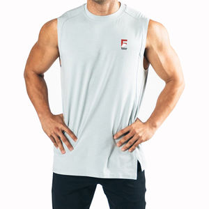 Camiseta sin mangas informal OEM para hombre, Camiseta de algodón con estampado personalizado para gimnasio, Camiseta de punto para entrenamiento, culturismo, camiseta de secado rápido antibolitas - Product Image 4