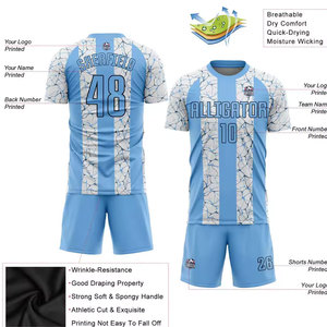 Camiseta de Fútbol Personalizada para Hombre, Azul y Blanca a Rayas, Sublimada, Absorbente de Humedad, Manga Corta, Uniforme para Adultos, Ropa Deportiva para Todas las Temporadas - Product Image 5