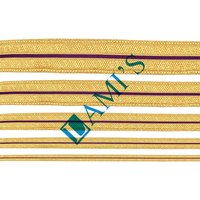 Tresse liturgique personnalisée à rayures dorées et vertes, garniture en dentelle en gros, tresse en gallon avec fils métalliques