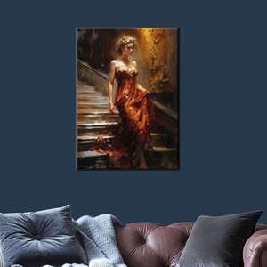 ภาพติดผนังสมัยใหม่ - งานศิลปะภาพพิมพ์ผู้หญิงสวยบนผ้าใบหุ้มกรอบสำหรับตกแต่งแกลเลอรี - Product Image 1