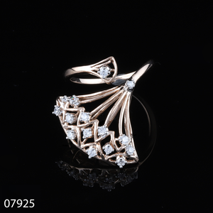 Anillo de compromiso de diamante con motivo en forma de jarrón de lujo en oro rosa de 18 quilates para uso diario de mujer de oro sólido CERTIFICADO DE 14 quilates - Product Image 2