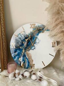 ชุดนาฬิกาติดผนังทำจากเรซินอีพ็อกซี่ดีไซน์แบบปรับแต่งได้ใช้แบตเตอรี่แบบทันสมัยหลายชิ้นสำหรับตกแต่งบ้านสำหรับห้องนั่งเล่น - Product Image 3