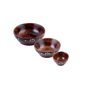Recipiente de madera de mango de diseño simple en nuevo estilo, cuenco de madera para servir, ensaladera al por mayor - Product Image 1