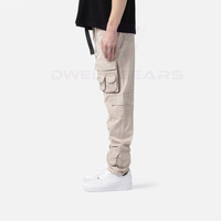 Pantalon cargo militaire taille basse en toile personnalisé avec logo pour hommes, plusieurs poches, imperméable et respirant, vente en gros