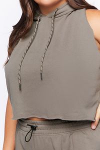 Fashion Blank Cropped Hoodie <b>Raw</b> HEM Hoodies Sleeveless Sweatshirt Custom Plus Fleece Women's Hoodie Screen Printing Crop Hoodie - Product Image 4