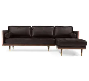 High Quality Indochin Best products Manufacturer Vietnamese Grain Leather L Shape Living Room Sofa