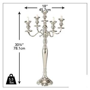 Sparkling Aluminum 5 Arms Gold Plated <b>Candelabra</b> For Home Wedding Christmas Party Decoration Handmade Floor <b>Candelabra</b> - Product Image 6