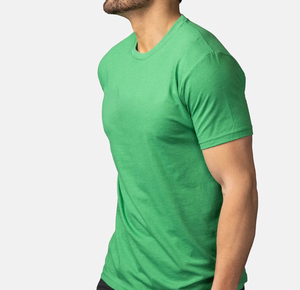 Custom Embroidered Knitted Oversized Contrast Trim Men's <b>Tshirt</b> 65% Cotton 35% <b>Polyester</b> Neck Promotional Eco-Friendly - Product Image 2