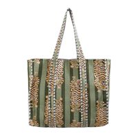 Tas jinjing katun cetak cantik untuk wanita tas perjalanan selimut buatan tangan India tas belanja bahu portabel
