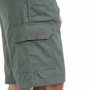 Pantalones cortos de alta calidad para hombre, multibolsillo, talla grande, algodón suelto, recto, ligeramente elástico, 100% algodón, patrón sólido - Product Image 5