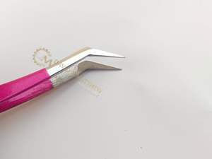 Pinzas para pestañas de acero inoxidable rosa fuerte con purpurina y logotipo personalizado, extensión de pestañas de etiqueta privada con nuevo volumen de fibra de alta punta - Product Image 5