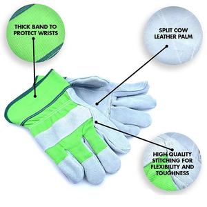 Guantes de trabajo de doble palma con diseño adaptable que ofrece protección segura durante largas jornadas de trabajo. Guantes de trabajo de doble palma. - Product Image 2