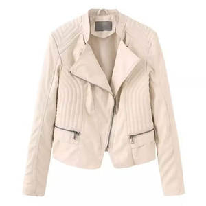 เสื้อแจ็คเก็ตหนัง PU แขนยาวมีกระเป๋าซิปสำหรับผู้ชายแจ็คเก็ตหนังสำหรับใส่เล่นกีฬา - Product Image 3