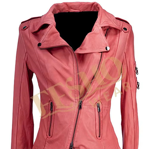 Genuine <b>Sheepskin</b> Leather Bomber <b>Jacket</b> for Women Stylish and Comfortable Autumn/Winter Outerwear Waterproof Breathable - Product Image 1