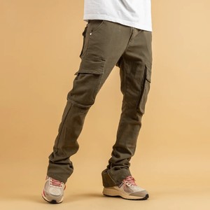 Jeans cargo décontractés couleur peau 100% coton imperméable séchage rapide pour hommes pantalons de sport avec poches supplémentaires toutes saisons - Product Image 4