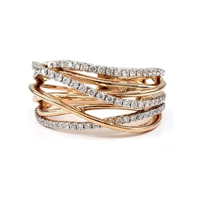Bague de mariage classique sur mesure haut de gamme en or rose 18 carats avec diamant naturel rond de grande taille pour femme, idéale pour les fêtes - Product Image 5